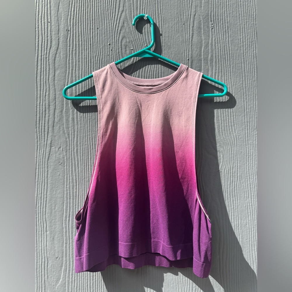 Athleta Mineral Wash Crop Tank Ombré in Pink/purple Size XS